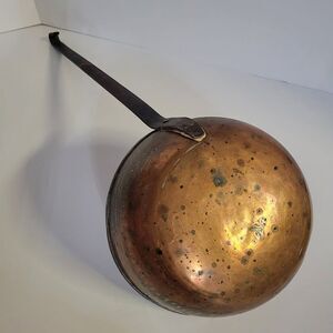 Vintage Copper Metal Ladle Long Handle Rustic Kitchen Decor